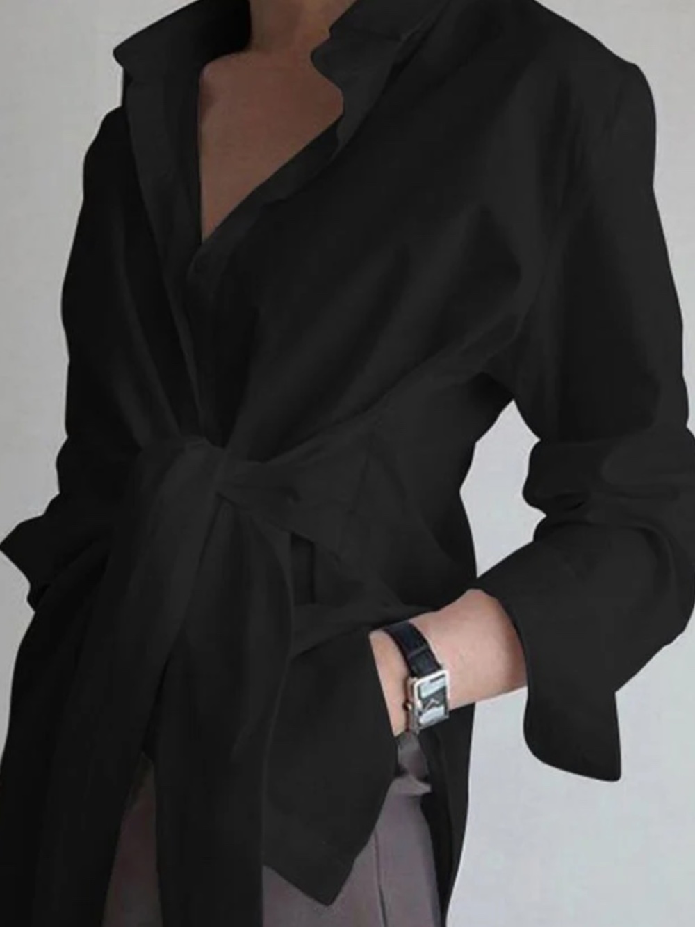 NWT Semi-Sheer Button Down Tied Long Shirt